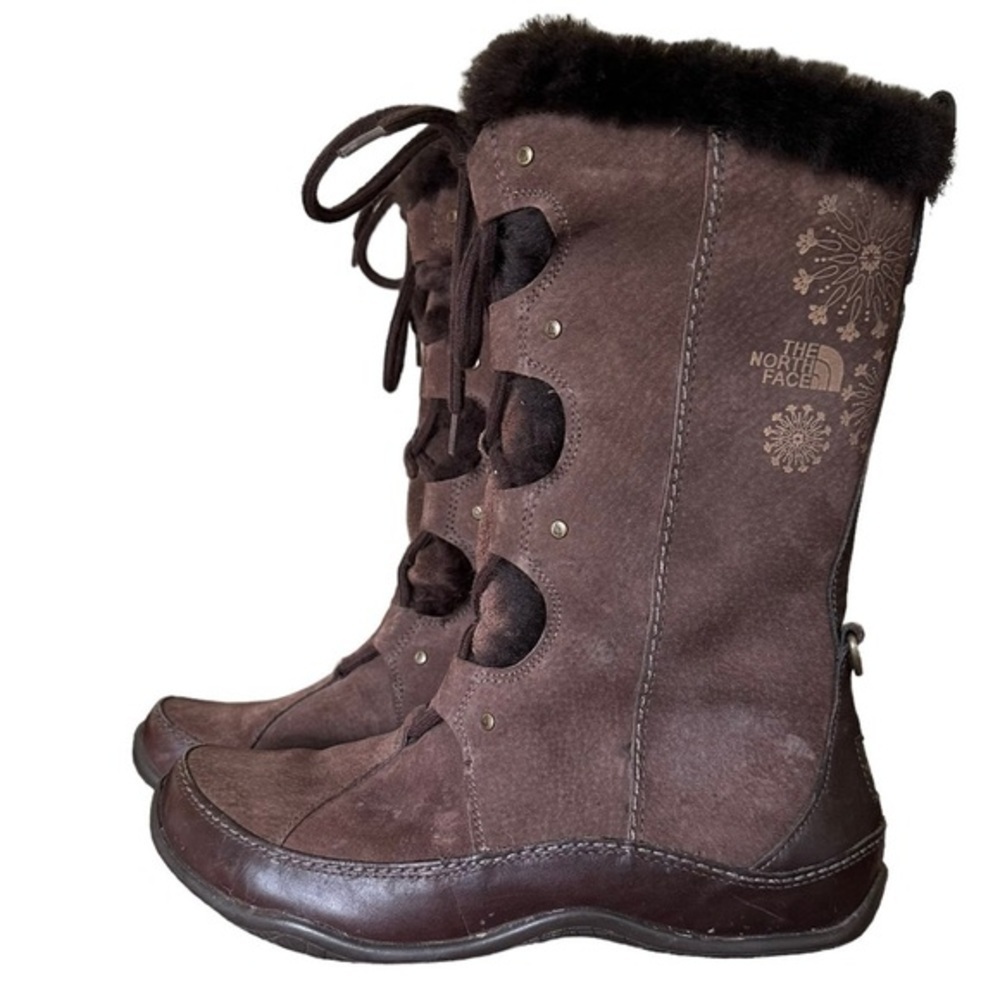 THE NORTH FACE ABBY III BROWN SUEDE INSULATED BOOTS SIZE 7